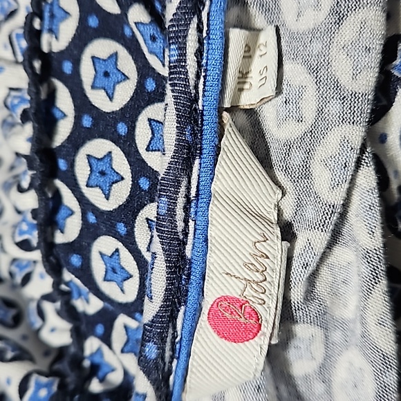 Boden Womans Natasha Blue Stars j0347 US 12/UK 16 Viscose Elastane Top - Picture 6 of 9